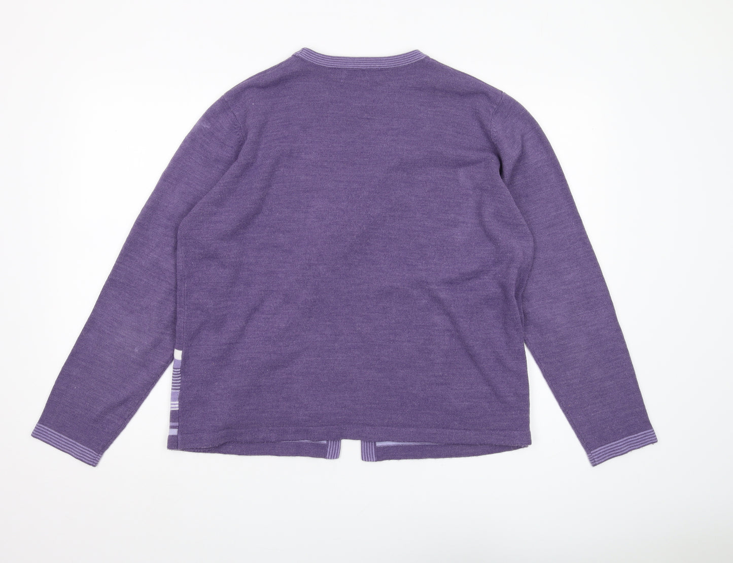 Honor Millburn Women's Purple Striped Cardigan Size L