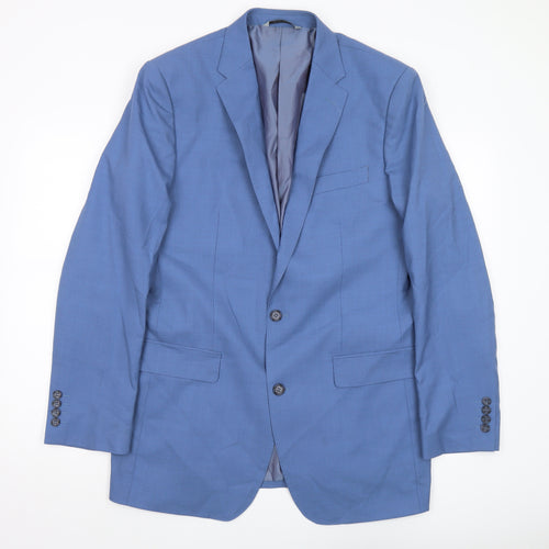 Samuel Windsor Men's Blue Wool Blazer, Size 40L, Excellent