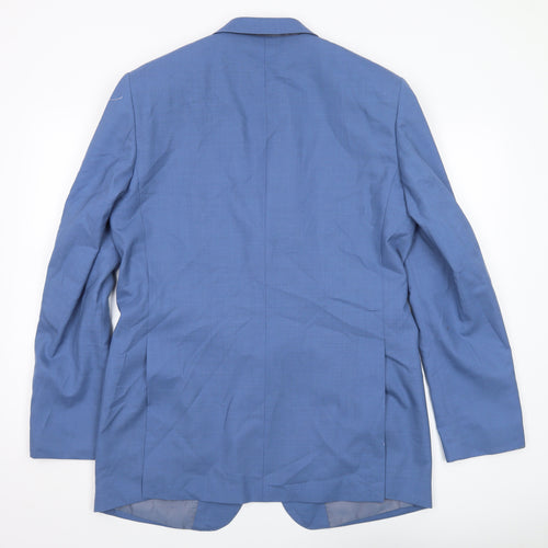 Samuel Windsor Men's Blue Wool Blazer, Size 40L, Excellent