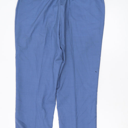 Samuel Windsor Men's Blue Wool Dress Trousers 36