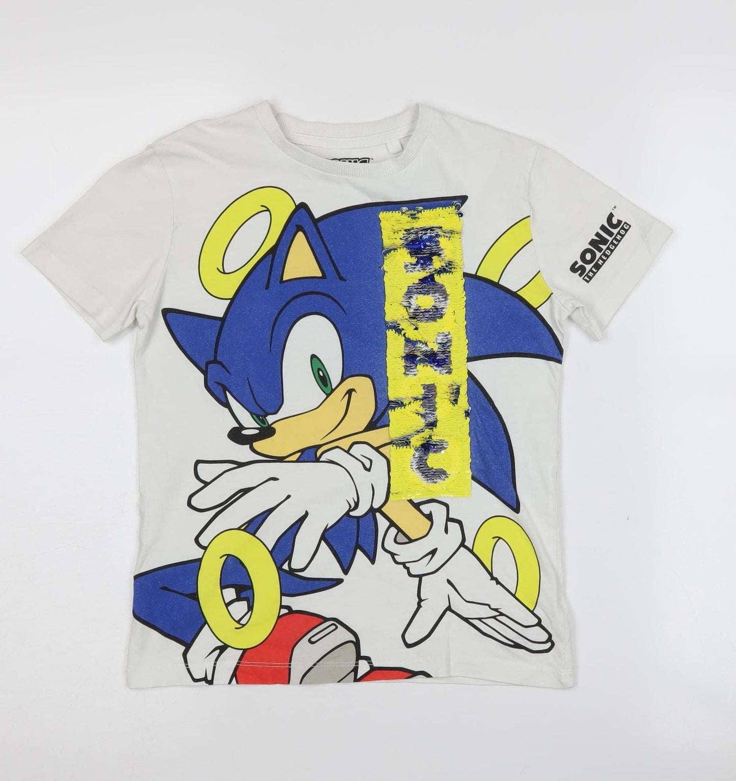 Next Boys White Sonic Graphic T-Shirt, Age 7, Short Sleeve