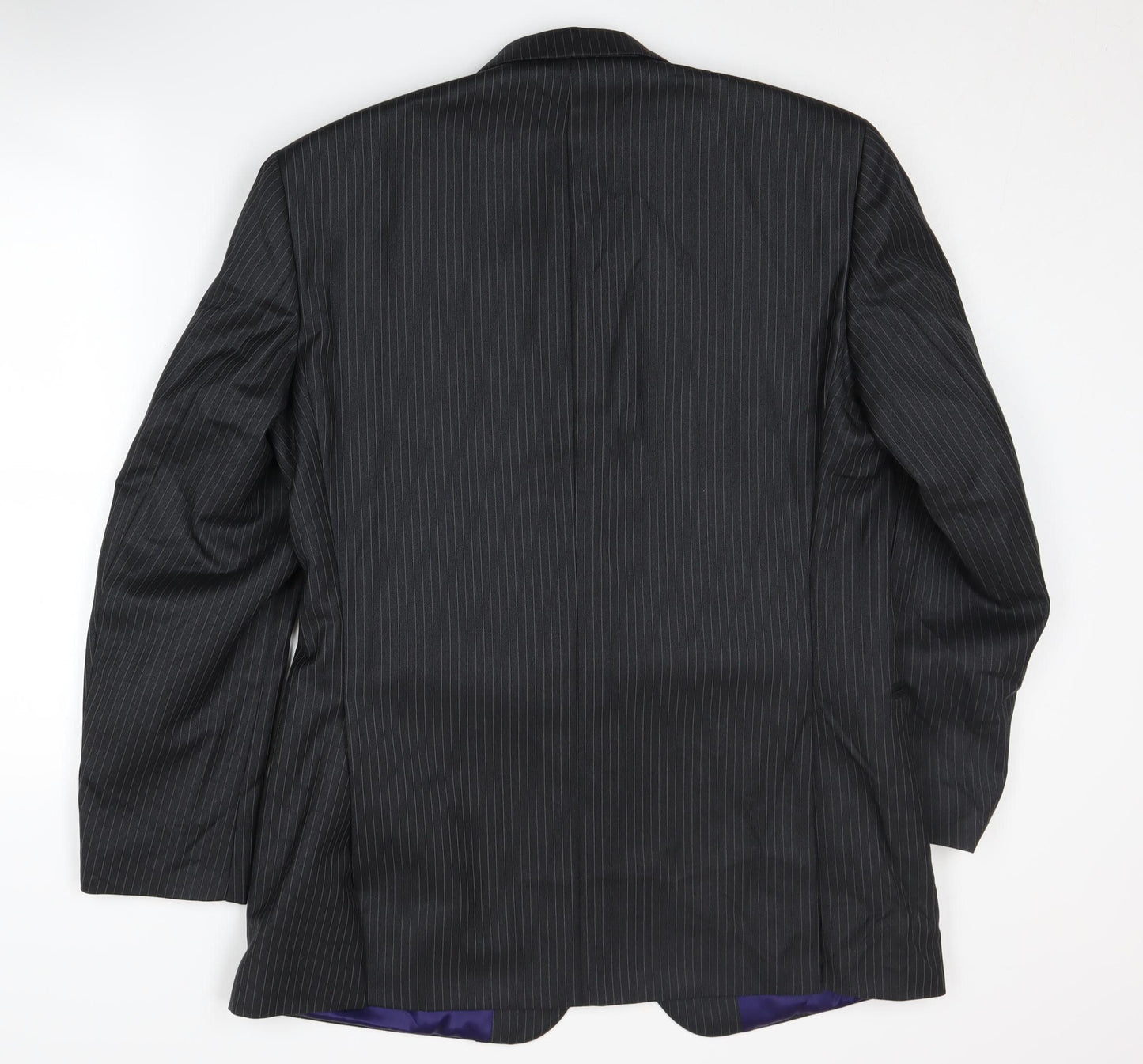 Berwin & Berwin Men's Black Striped 40 Regular Fit Blazer