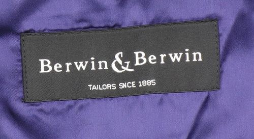 Berwin & Berwin Men's Black Striped 40 Regular Fit Blazer
