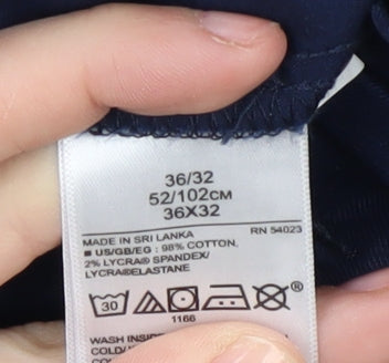 GAP Men's Blue Chino Trousers 36 Regular Cotton Blend