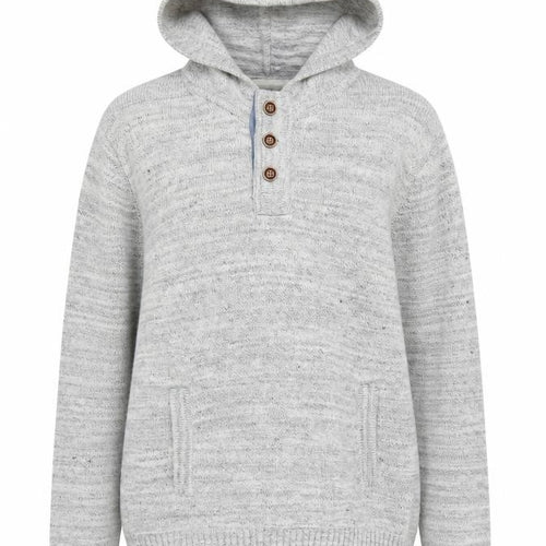 H&M Grey Henley Hoodie L Unisex Adults