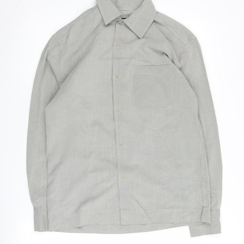 Next Men's Grey Check Long Sleeve Button-Up Shirt S