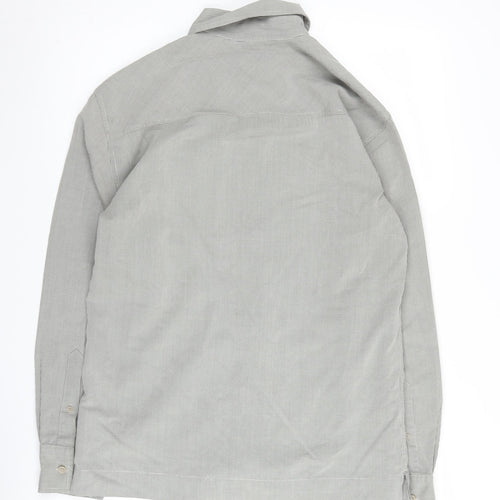 Next Men's Grey Check Long Sleeve Button-Up Shirt S