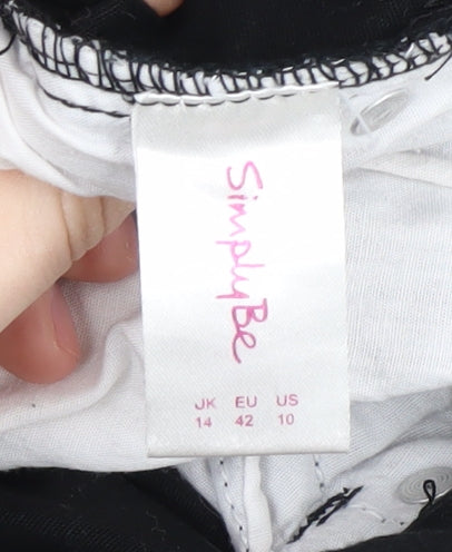 Simply Be Women’s Lace-Up Black Jeans Size 14