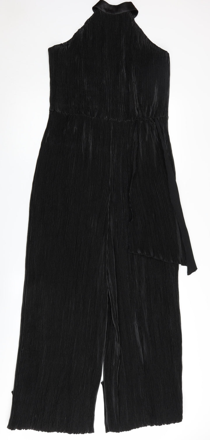 Boohoo Women Black Halter Jumpsuit UK 12 Occasion
