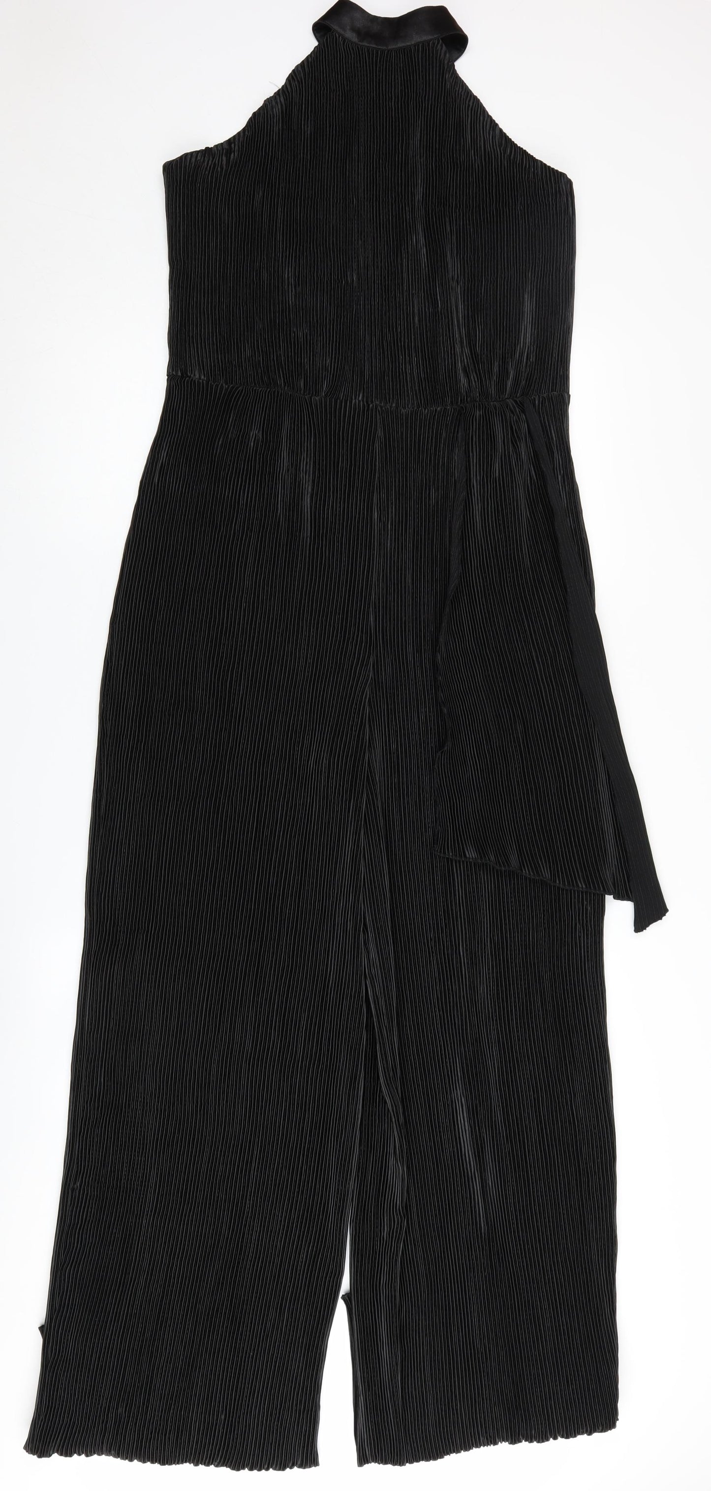 Boohoo Women Black Halter Jumpsuit UK 12 Occasion