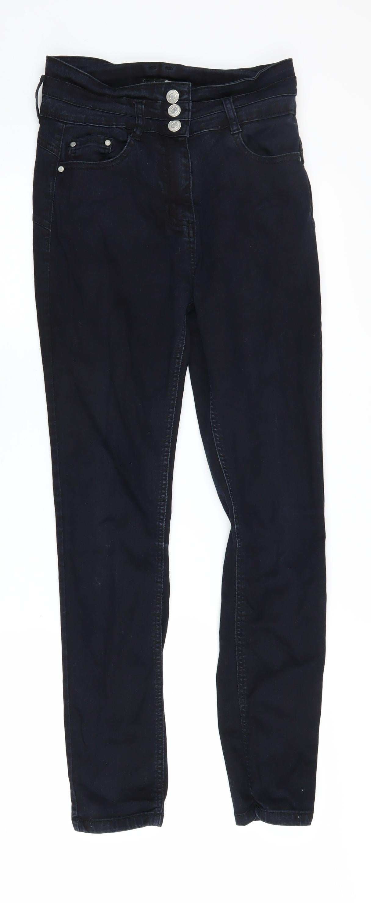 Boohoo Women's Black Skinny Jeans UK 12 Tall Slim Fit