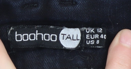 Boohoo Women's Black Skinny Jeans UK 12 Tall Slim Fit