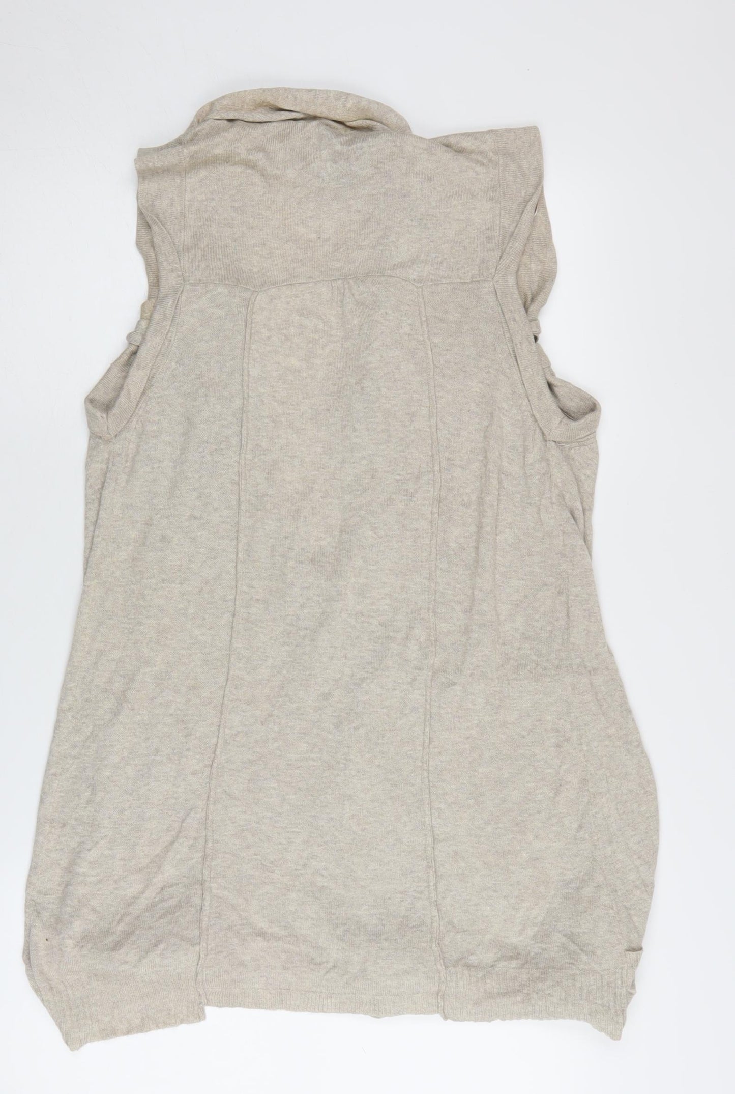 River Island Women's Beige Knit Vest, Size 14, Casual Sleeveless