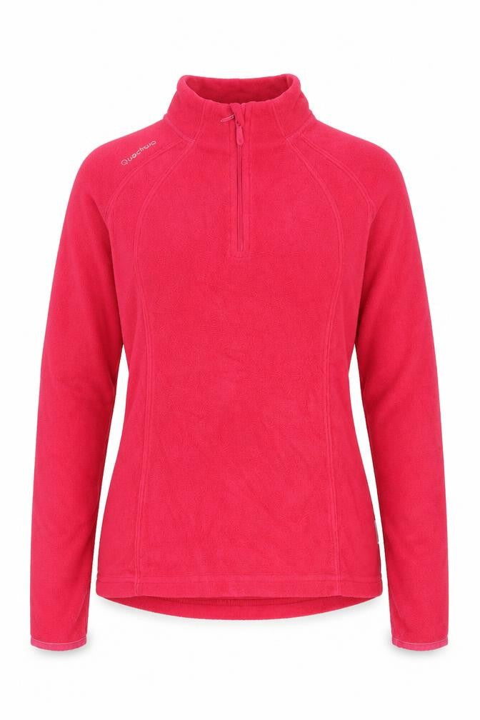 Front view of Quechua Women's Red M Fleece Pullover Sweatshirt