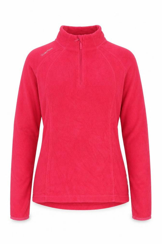 Front view of Quechua Women's Red M Fleece Pullover Sweatshirt