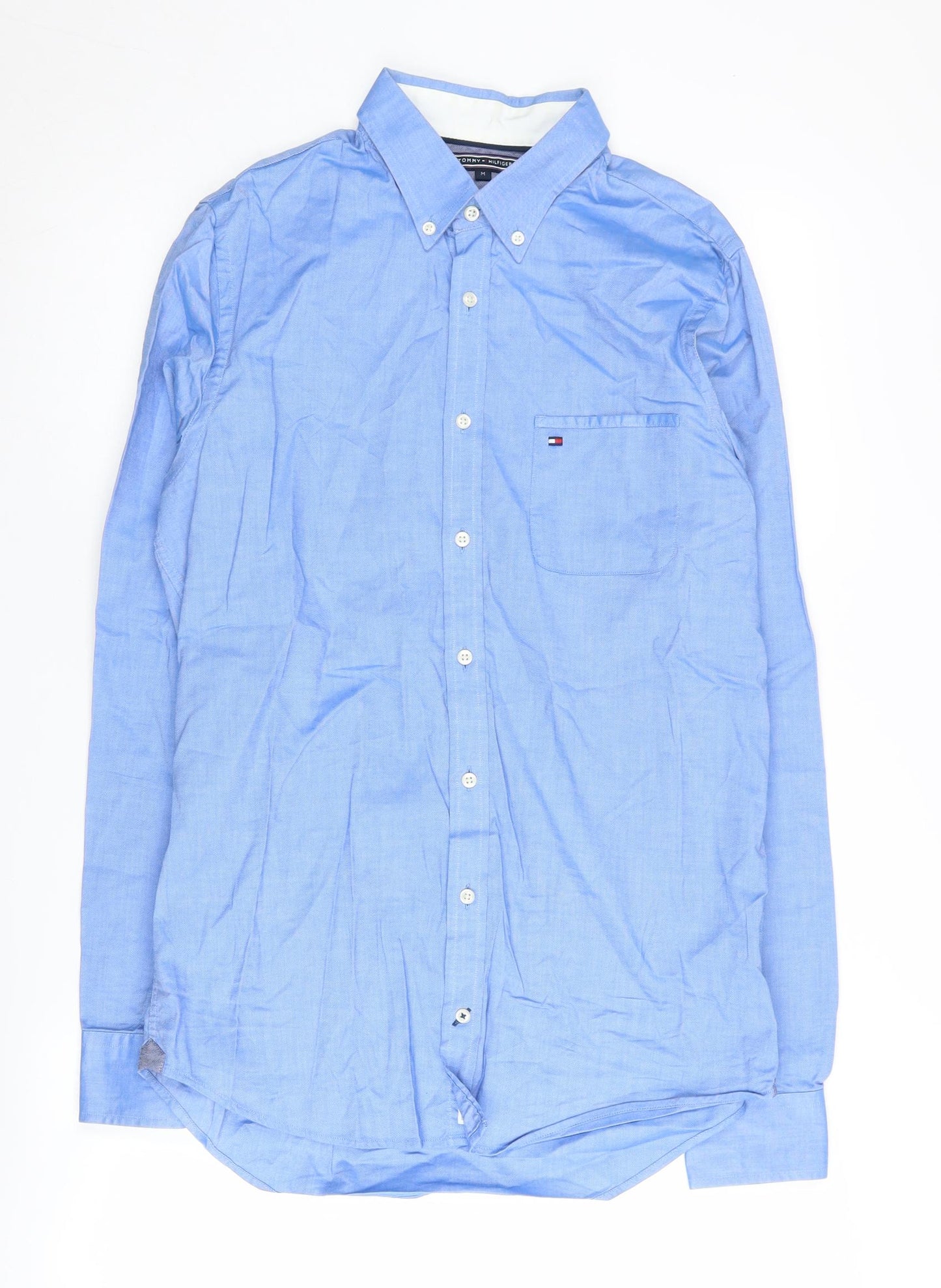 Tommy Hilfiger Men's Blue Slim Fit Button-Up Shirt M