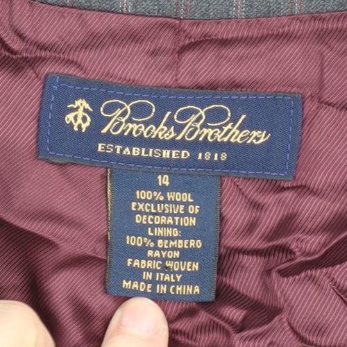 Brooks Brothers Women Grey Pinstripe Suit Jacket Size 14