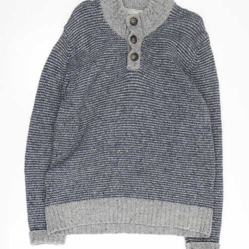John Lewis Men's Grey Henley Jumper, L, Knit