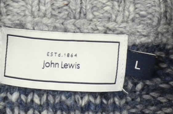 John Lewis Men's Grey Henley Jumper, L, Knit