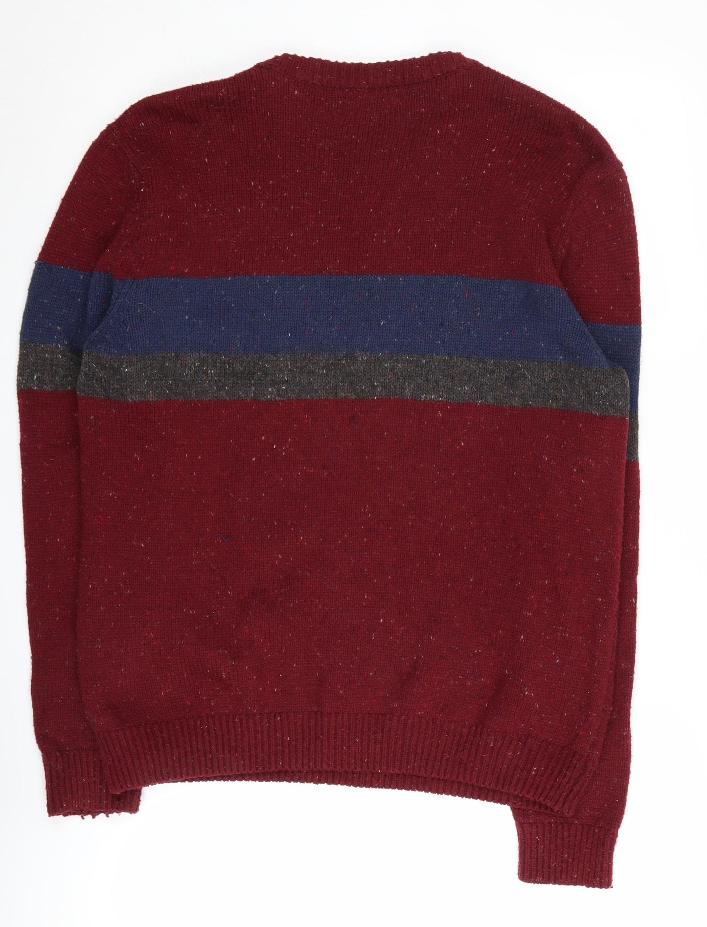 Next Men's L Red Striped Pullover Jumper