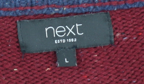 Next Men's L Red Striped Pullover Jumper