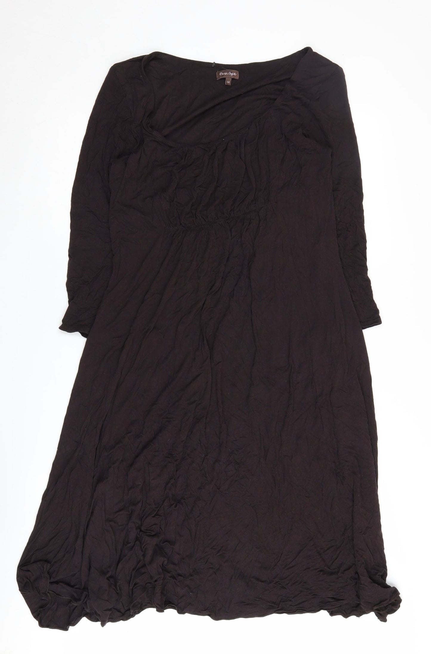 Phase Eight Women's Black A-Line Midi Dress Size 14