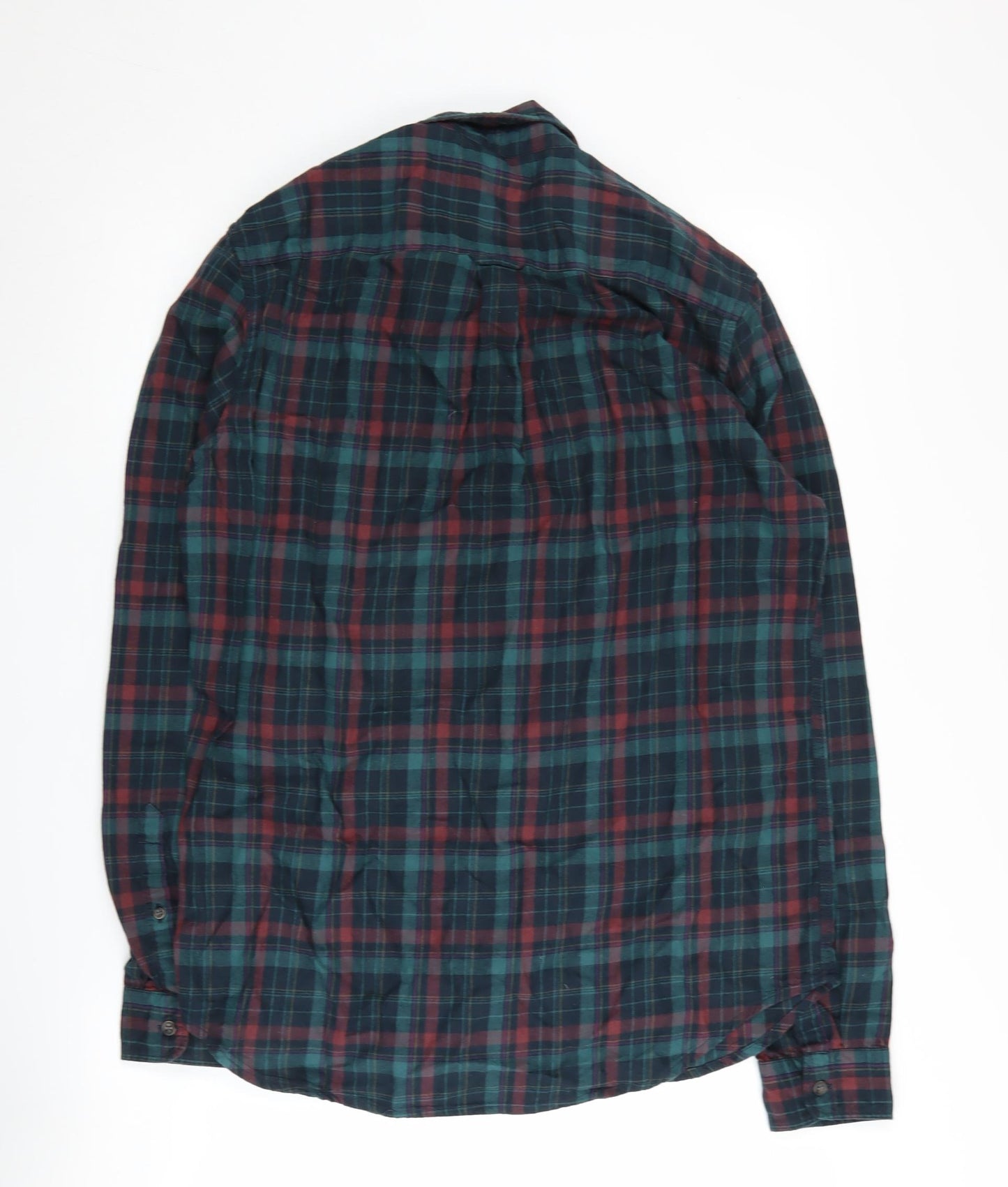 Superdry Men's Checked Green Blue Plaid Shirt L