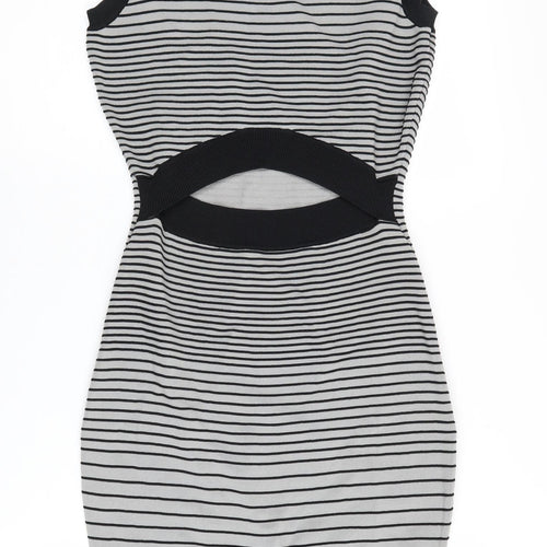 Guess Women's Black & White Striped Bodycon Dress S