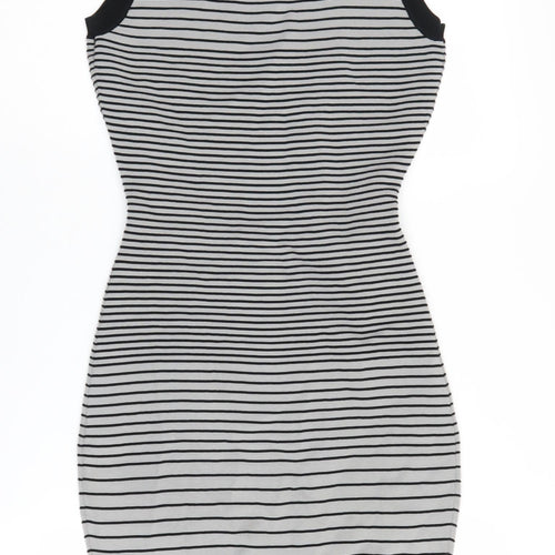 Guess Women's Black & White Striped Bodycon Dress S
