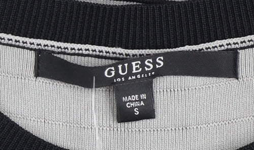 Guess Women's Black & White Striped Bodycon Dress S