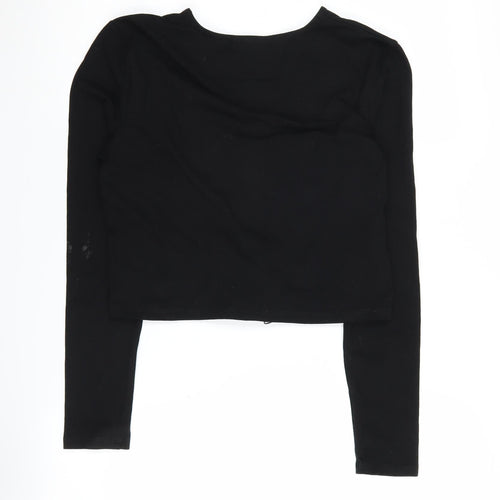 ASOS Design Women's Black Cropped Graphic T-Shirt, Size 14