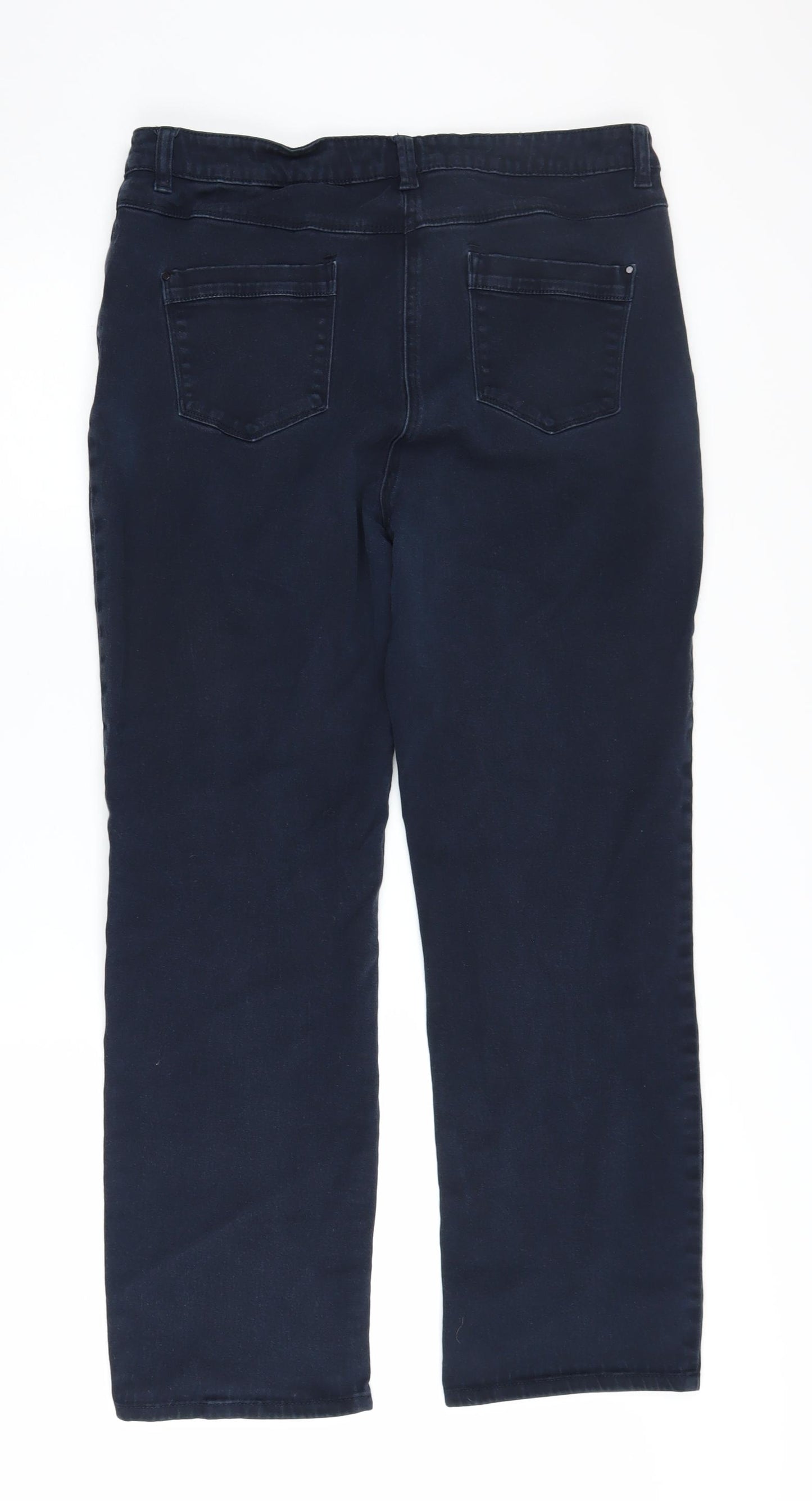 M&Co Women's Blue Straight Jeans, Size 16, Regular Fit