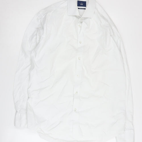 Moss 1851 Men's White Regular Fit Shirt, Size 39