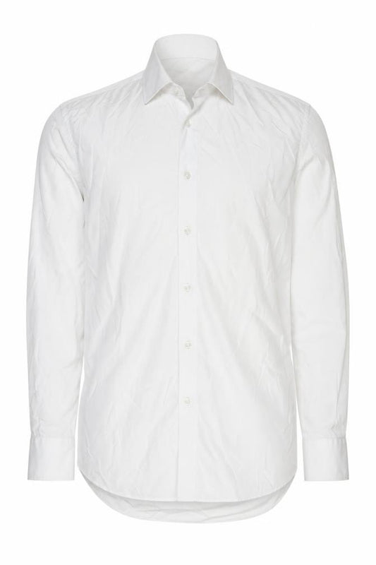 Front view of Moss 1851 Men's White Regular Fit Shirt, size 39