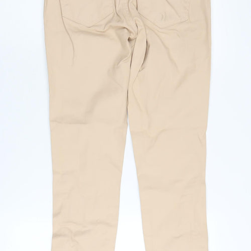 Zara Women Beige Skinny Jeans Size 10 Ankle Zip