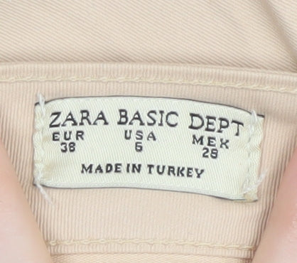 Zara Women Beige Skinny Jeans Size 10 Ankle Zip