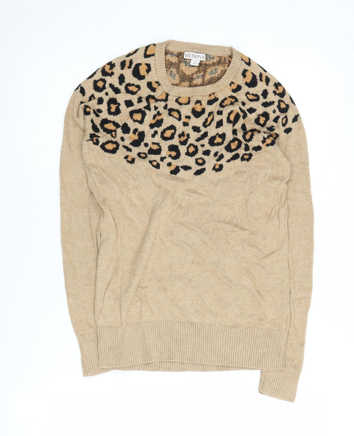 Merona Women's Beige Animal Print Jumper, Size S