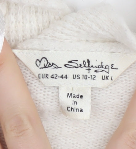 Miss Selfridge Women Ivory Cardigan L Knit