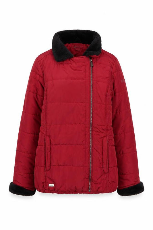 Front view of Regatta Women's Red Puffer Jacket, size 12, Winter Stylish