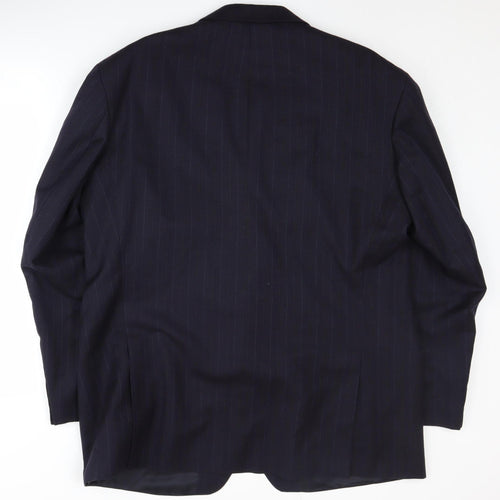 St Michael Men's Blue Striped Wool Blazer, Size 46R