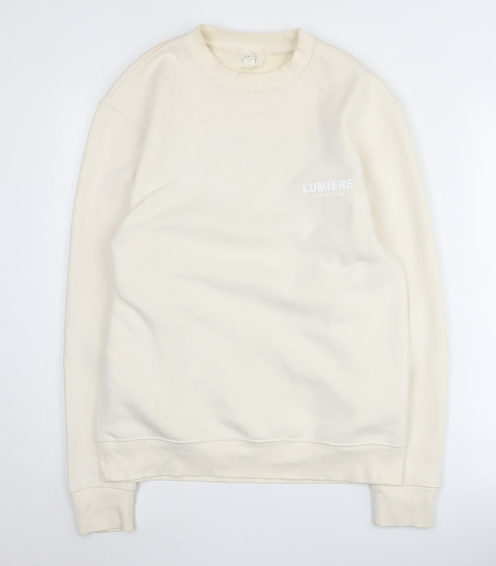 River Island Ivory Unisex Pullover Sweatshirt S