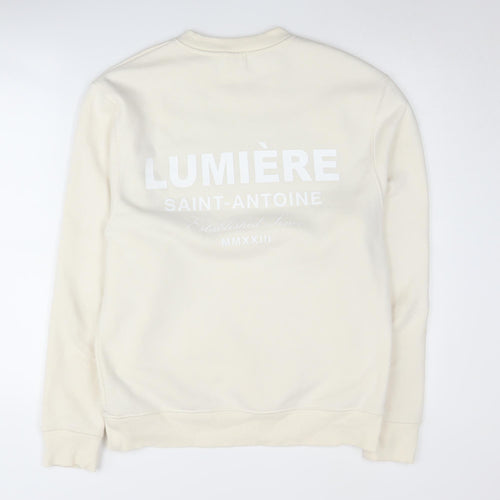 River Island Ivory Unisex Pullover Sweatshirt S