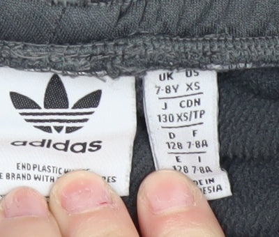 Adidas Boys Grey Jogger Trousers - Size 7-8 Years