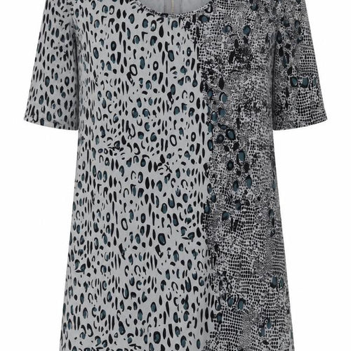La Redoute Women Grey Animal Print Shift Dress Size 16