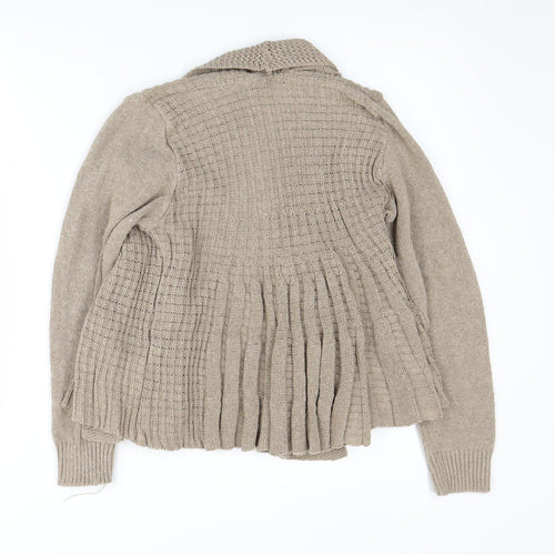 Remel London Women's Beige Cardigan S/M Open-Knit