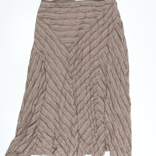 Per Una Women's Brown A-Line Midi Skirt Size 12