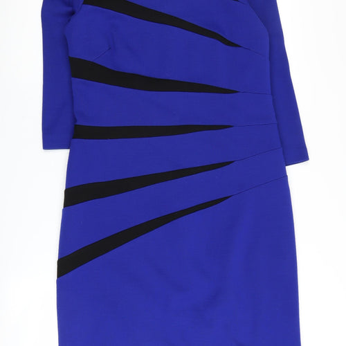 Roman Women's Blue Knee Length Sheath Dress Size 14