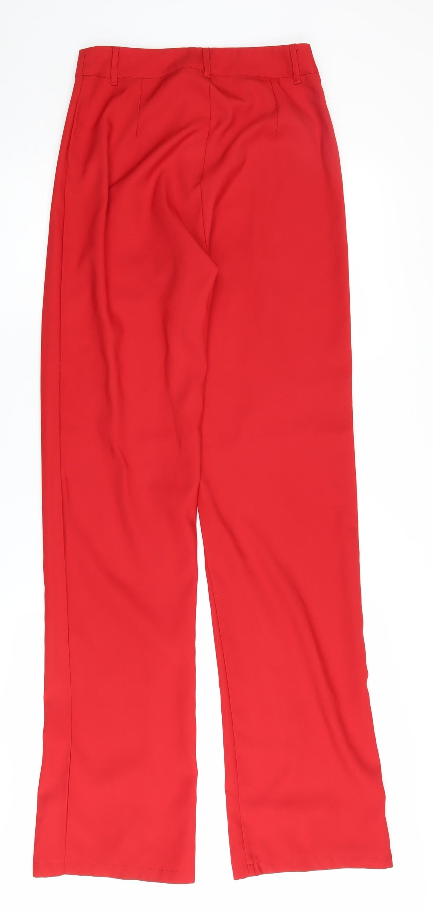 PrettyLittleThing Women’s Red Trousers Size 8 Straight Leg