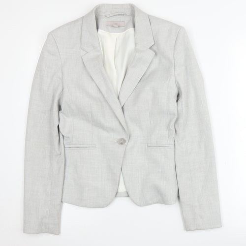 H&M Women's Grey Blazer UK 6, Regular Fit, Single-Breasted