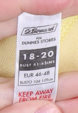 Dunnes Stores Women's Yellow Full Zip Hoodie UK 18-20